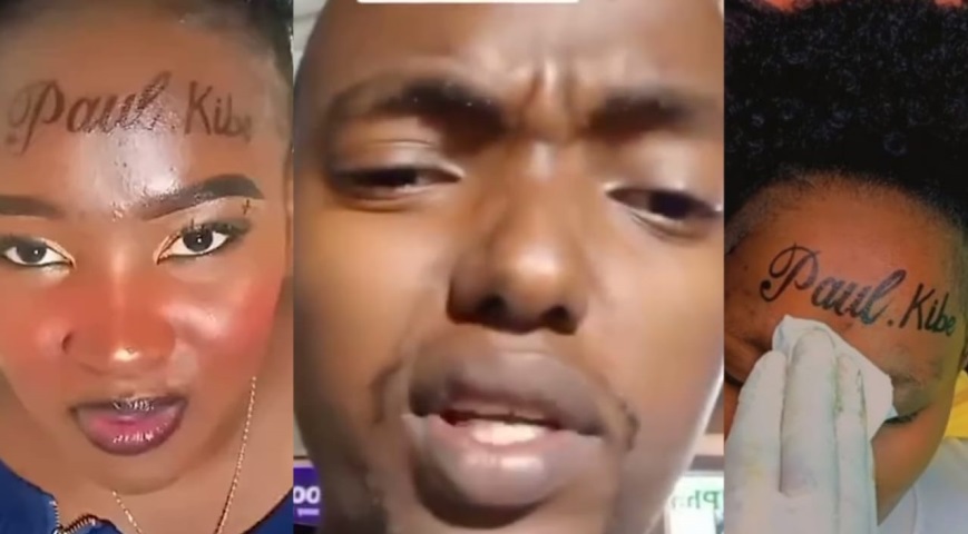 Lizah Njeri gets a boyfriends name on her forehead
